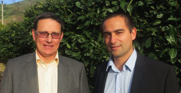 Le tandem José Poggioli/Jean-Baptiste Arena en mars 2014, lors de la campagne des élections municipales.