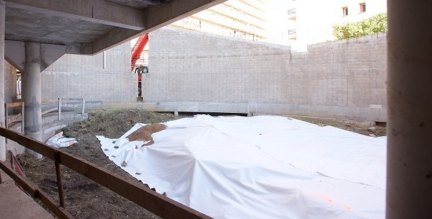 Mise en protection des vestiges du baptistère