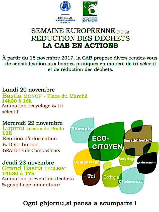 Réduction des déchets : Une semaine d'animation avec la communauté d'agglo de Bastia