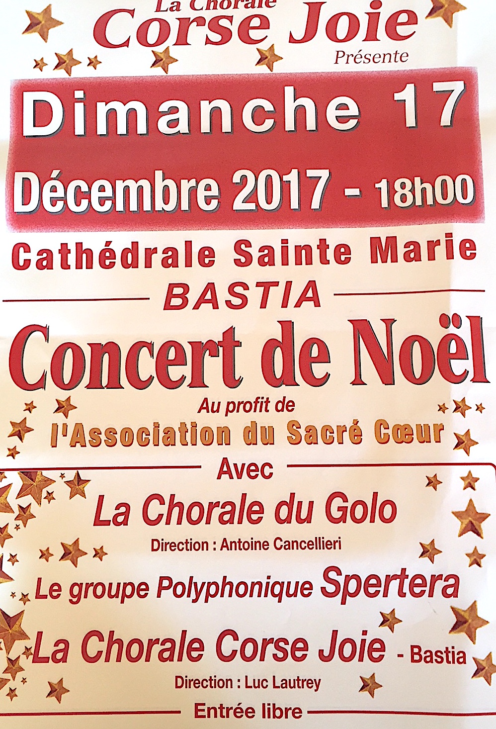 Bastia : Concert de Noël au profit de l'association "La Maison du Sacré Coeur