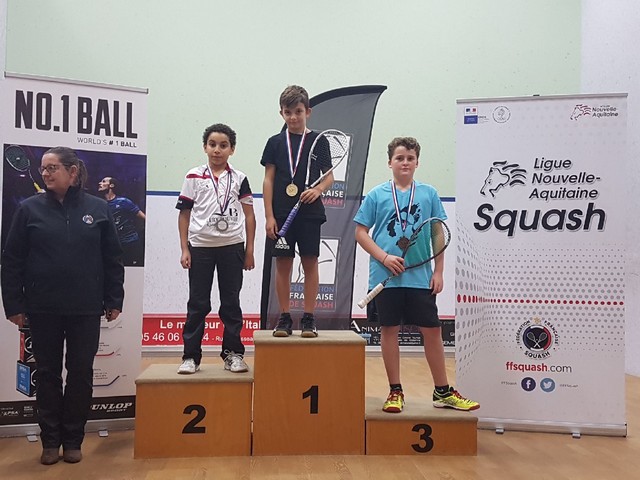 Tristan Mebarek  (Ile-Rousse) en bronze  aux Championnats de France U11/U15 de Squash 