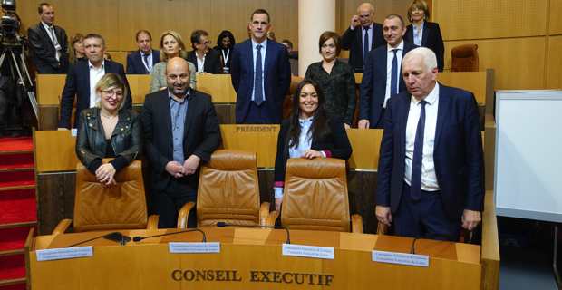 Le Conseil Exécutif de la nouvelle collectivité unie de Corse. Crédit photo : Christian Andreani.
