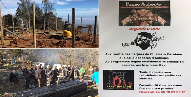 Reconstruction de la 1ère bergerie sur les hauteurs de Cervioni svegliucerviunincu / Soirée de soutien
