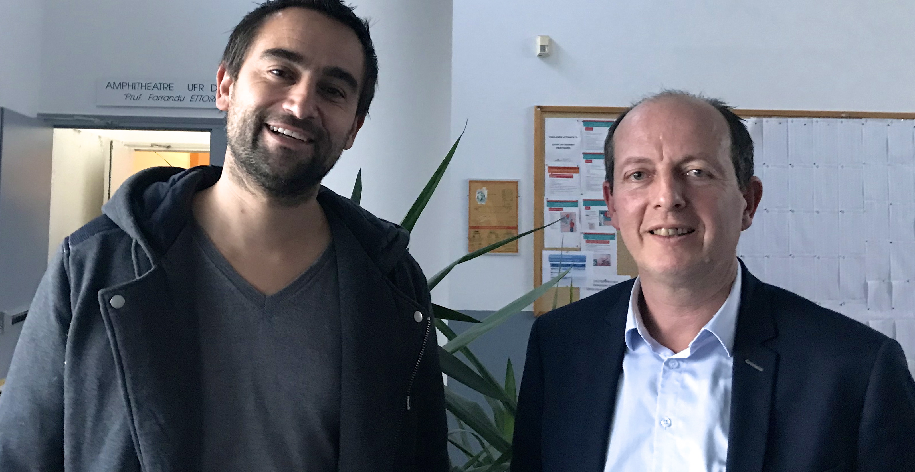 Jean-Baptiste Arena, maire de Patrimoniu, et Paul-Félix Benedetti, co-fondateurs de la démarche Core in Fronte.