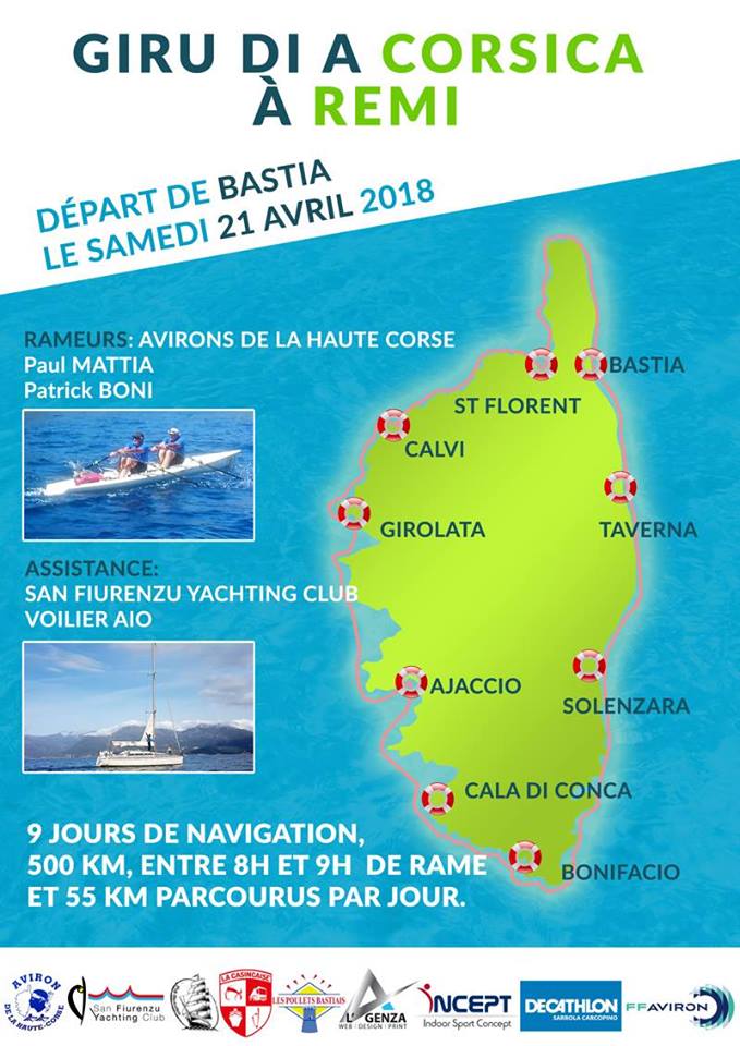 Club d'aviron de la Haute-Corse : Un tour de l'île à la rame
