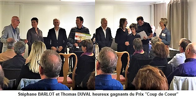 Remise du prix" Coup de Coeur" par Marilyne SANTI et Danièl CHARAVIN aux heureux lauréats ce 15 avril.