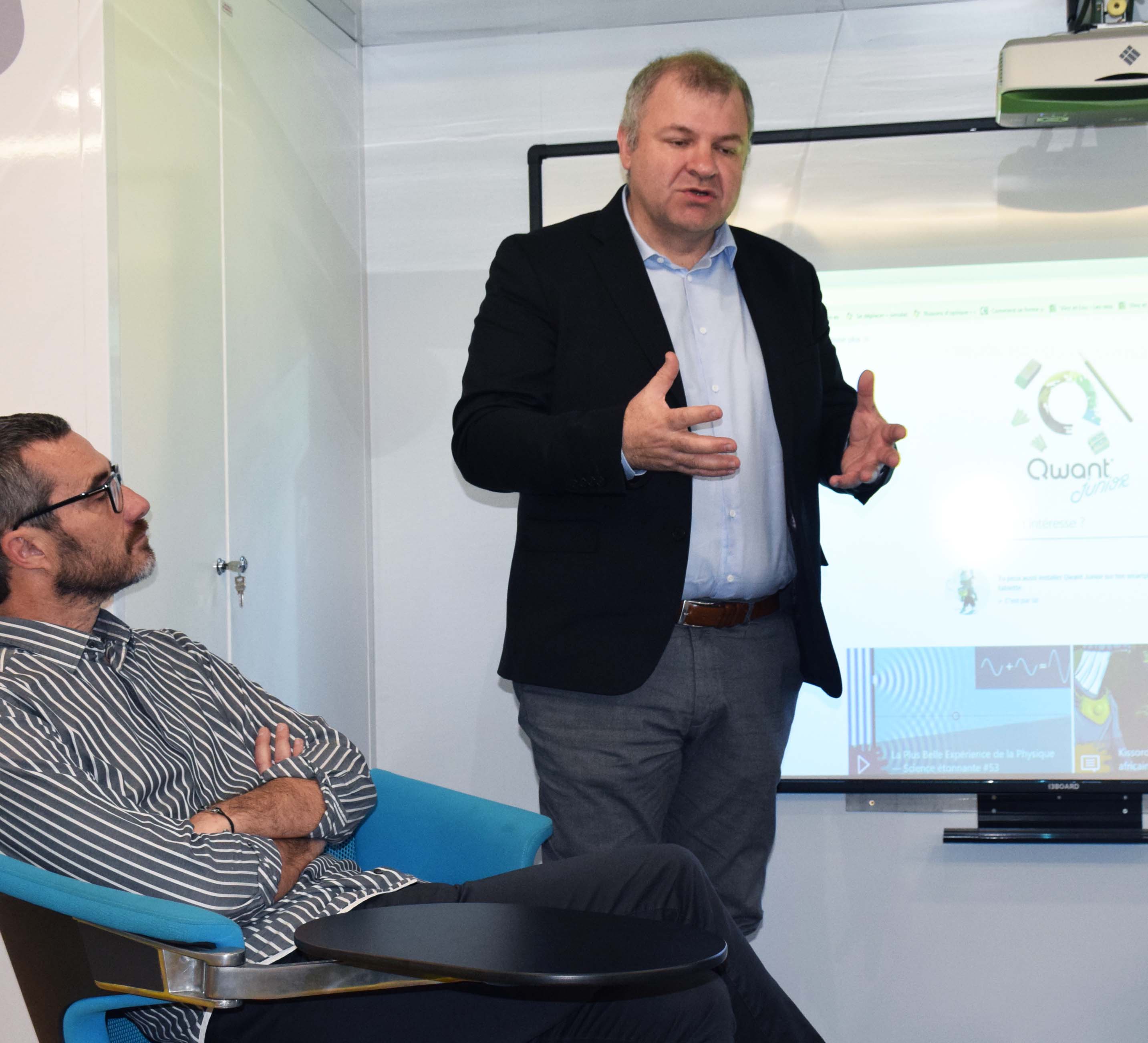 A gauche : Stéphane Leca directeur de Qwant music - A droite : Jean-Baptiste Piacentino, Directeur Général adjoint de Qwant