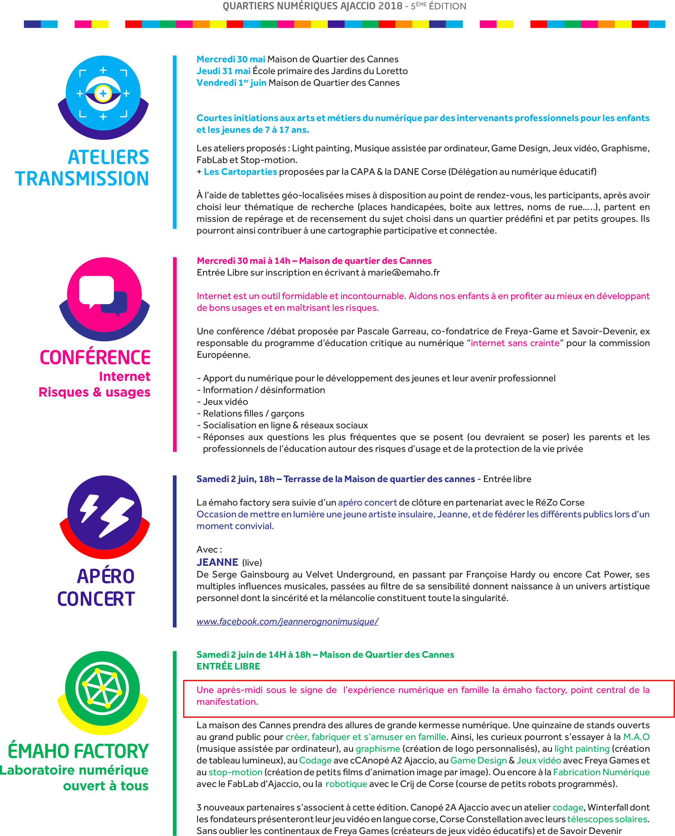 Cinquième édition des quartiers numériques du 30 mai au 2 juin.