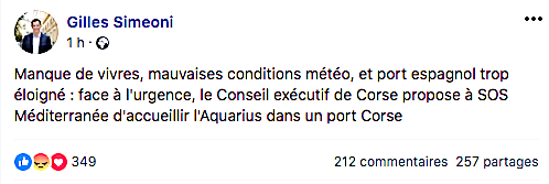 Migrants : Quand Jean-Guy Talamoni et Gilles Simeoni proposent d'accueillir l'Acquarius