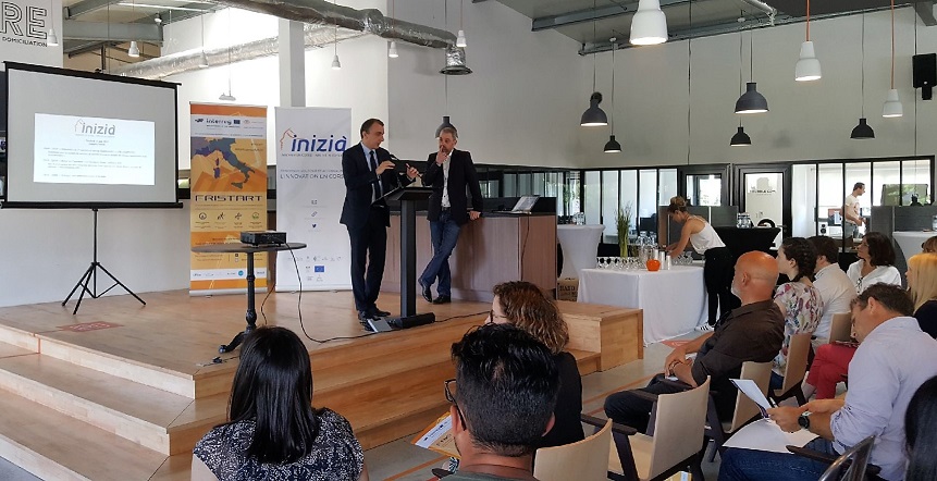 Jean-Christophe Angelini, Conseiller Exécutif de Corse, président de l’Agence de développement économique de la Corse et de Dominique Filippini, Président du Comité de sélection et de suivi de projets d’INIZIÀ.