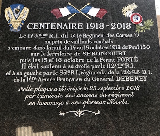 Pèlerinage sur les traces du 173 ème régiment pour commémorer les disparus de la Grande Guerre