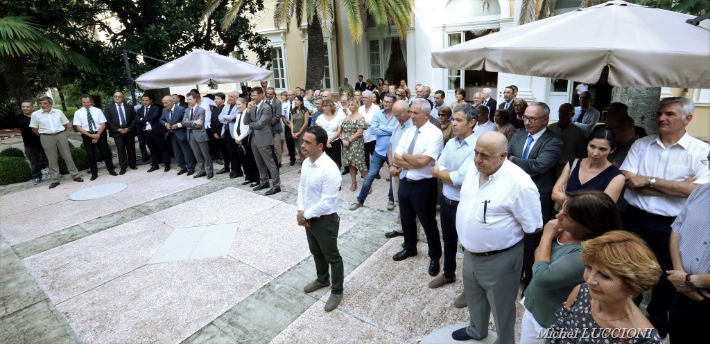 Soirée d’adieux à la préfecture de région : Jean-Philippe Legueult, Romain Delmon et Géraldine Boffil quittent la Corse