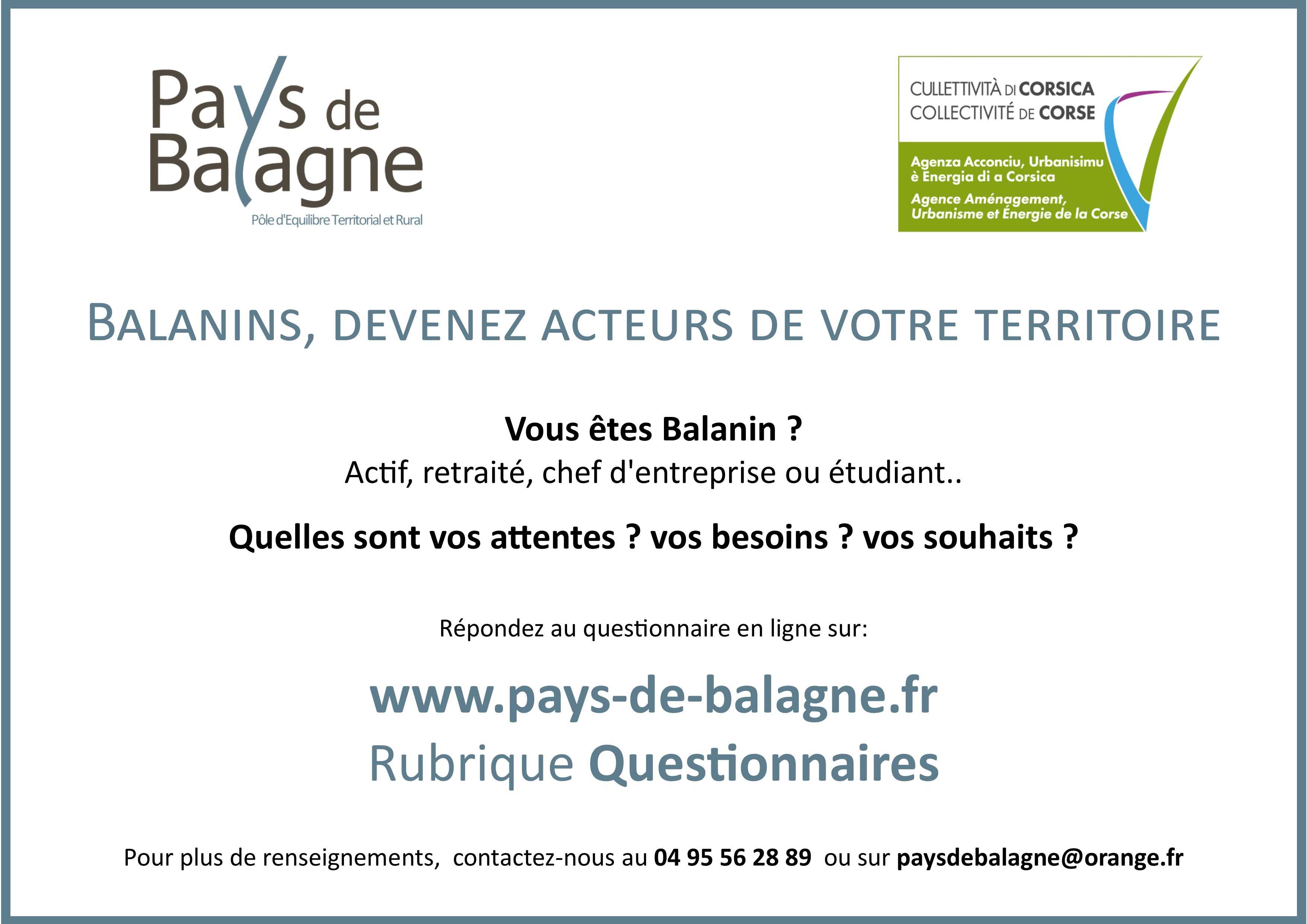 Devenez acteur de votre territoire : Un appel du Pays de Balagne