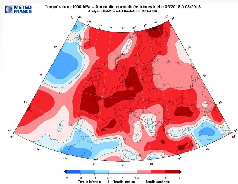 Une masse d'air chaud a stagné tout l'été sur l'Europe du nord
