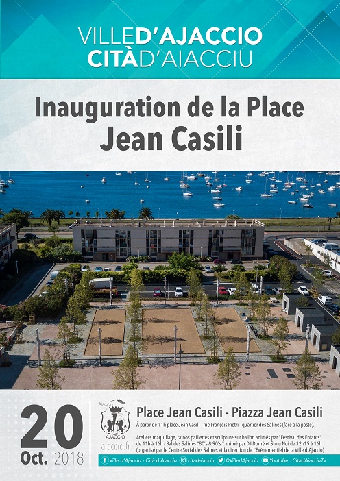 Ajaccio: Inauguration place Jean Casili aux Salines