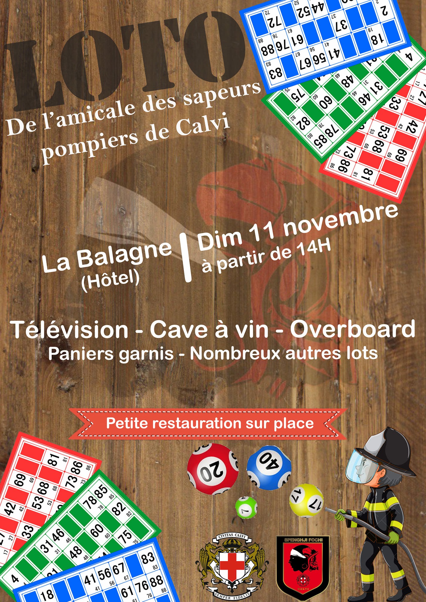 Loto annuel de l'amicale des sapeurs-pompiers de Calvi ce dimanche 11 novembre
