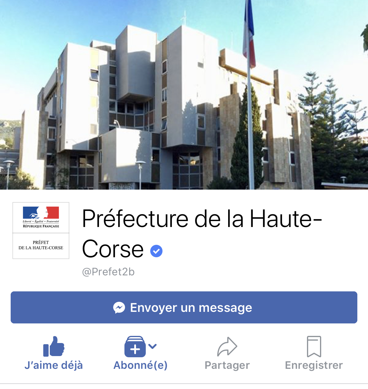 Lancement de la page Facebook de la préfecture de la Haute-Corse