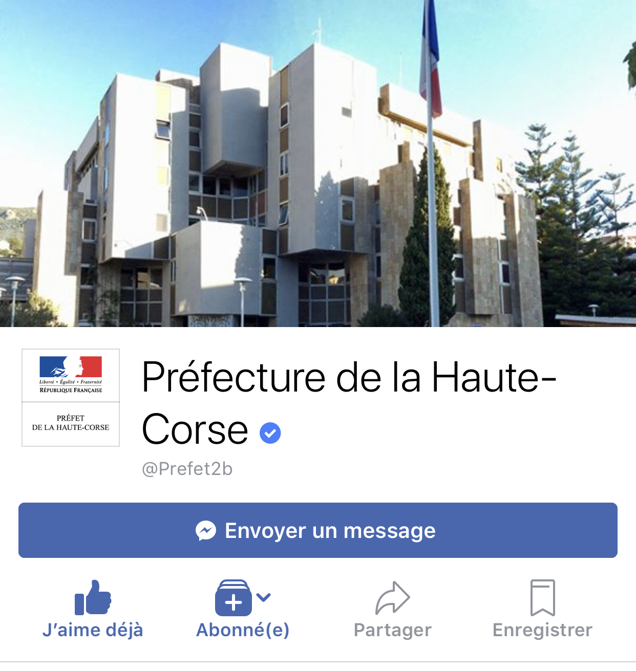 Lancement de la page Facebook de la préfecture de la Haute-Corse