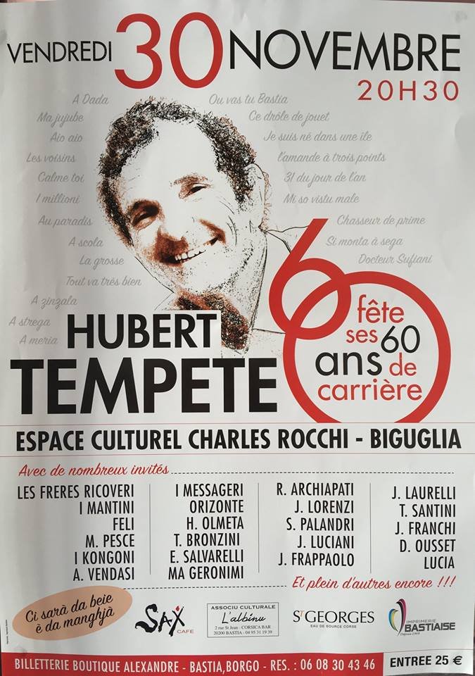 Biguglia :  Les 60 ans de carrière d’Hubert Tempête !