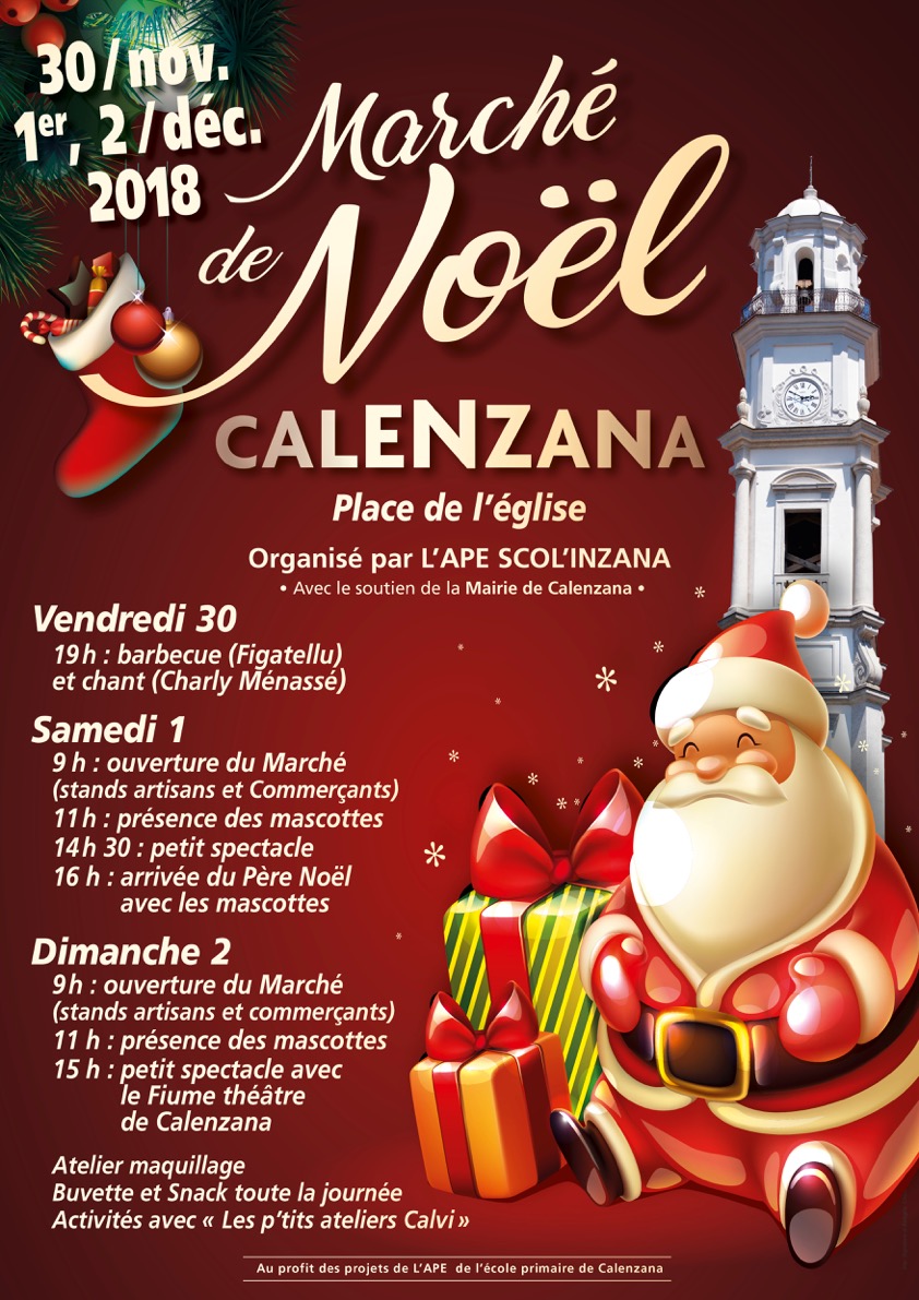 Marché de Noël de l'association des parents d'élèves de  Calenzana