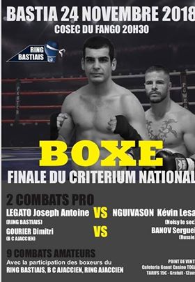 Bastia : Gala de Boxe du Ring Bastiais ce samedi soir