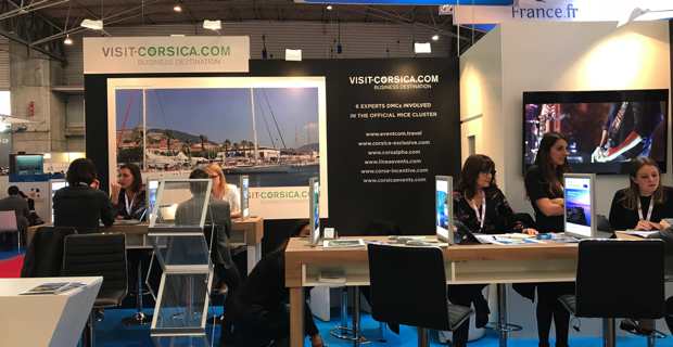 Le stand corse au salon IBTM WORLD du tourisme d'affaires à Barcelone.