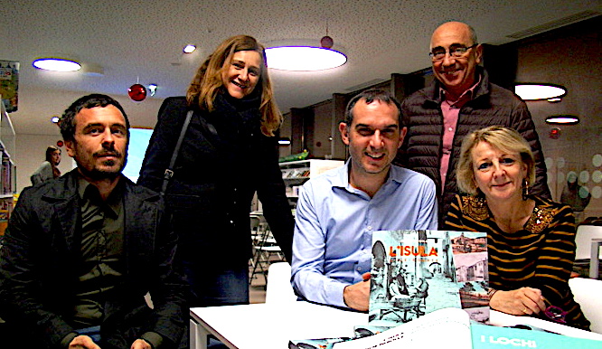 Stèfanu Pergola, au centre, a présenté son livre "L’Isula -L’Ile-Rousse" à la médiathèque B.Duriani