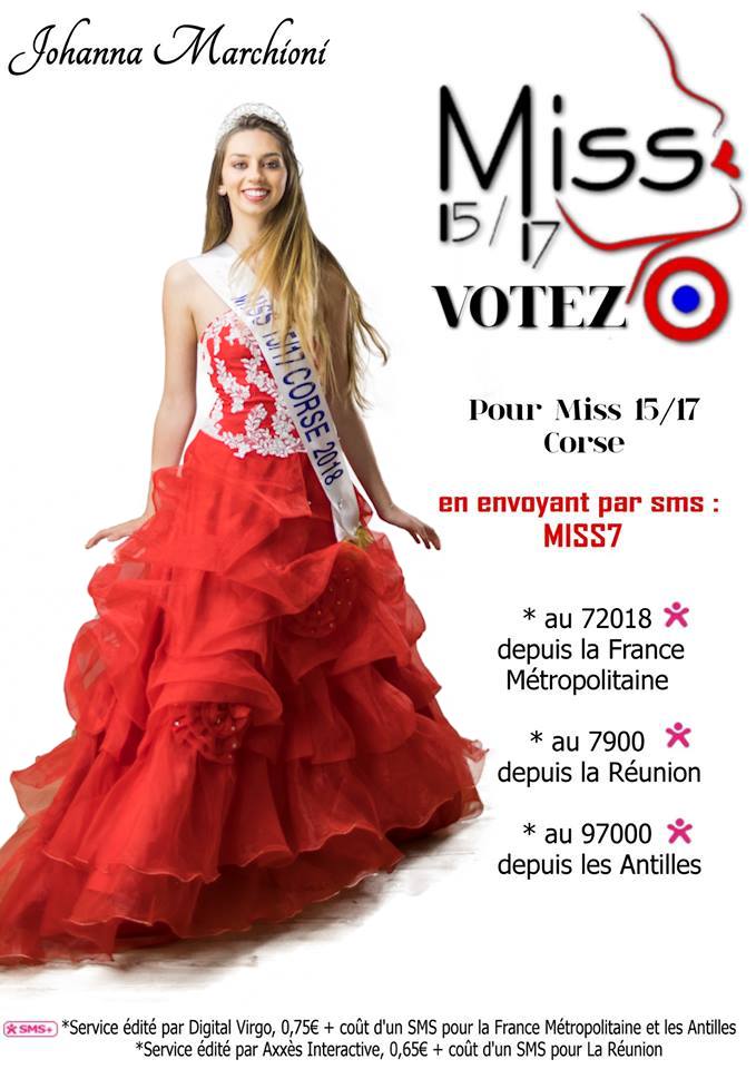Votez pour Johanna Marchioni qui représentera la Corse pour la finale nationale de Miss 15-17 ans 
