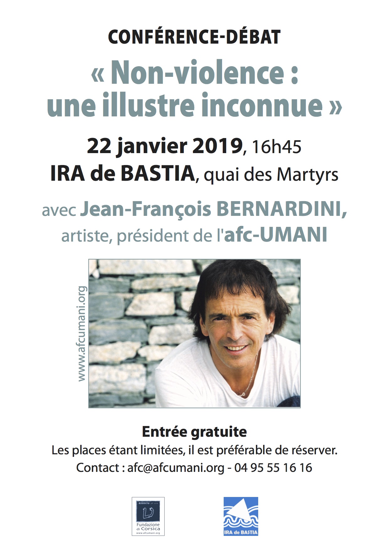 Conférence-debat : « Non-violence : une illustre inconnue » le 22 janvier à l'IRA de Bastia