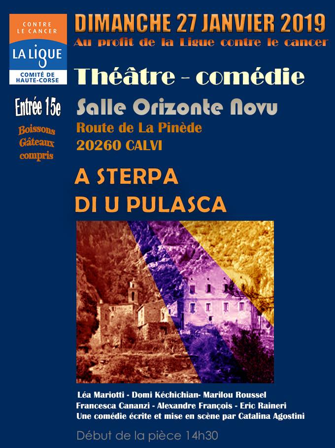 Pièce de théâtre au profit de la Ligue contre le cancer le 27 janvier à Calvi