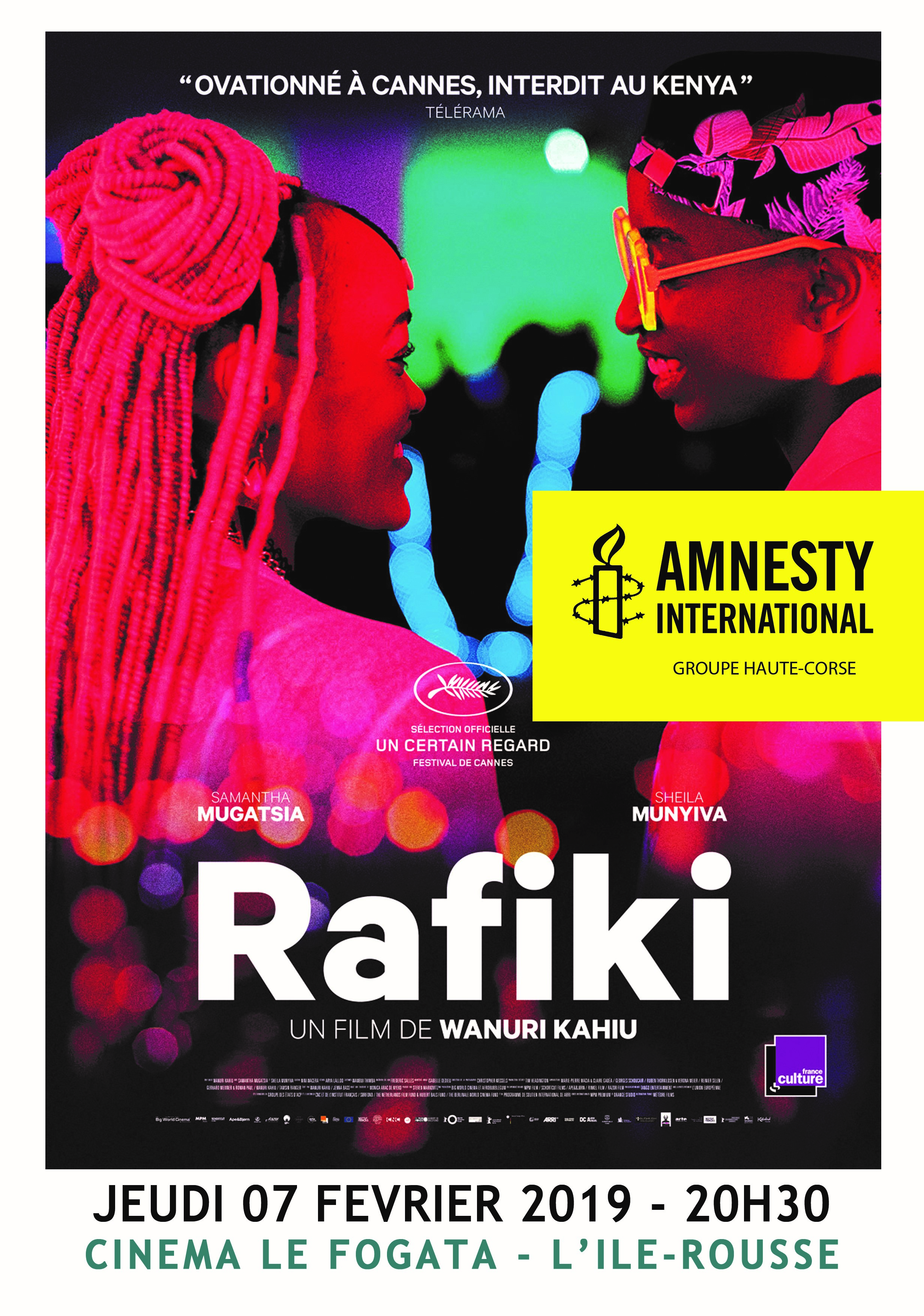 Assemblée générale à Bastia et projection du  film "Rafiki" à Lisula pour Amnesty International