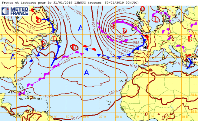 La carte météo pour jeudi