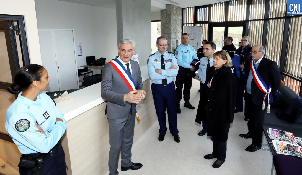 Xavier Lacombe Maire de Peri  a reçu Le Général Richard Lizurey, directeur général de la Gendarmerie Nationale et Josiane Chevalier Préfète de Corse