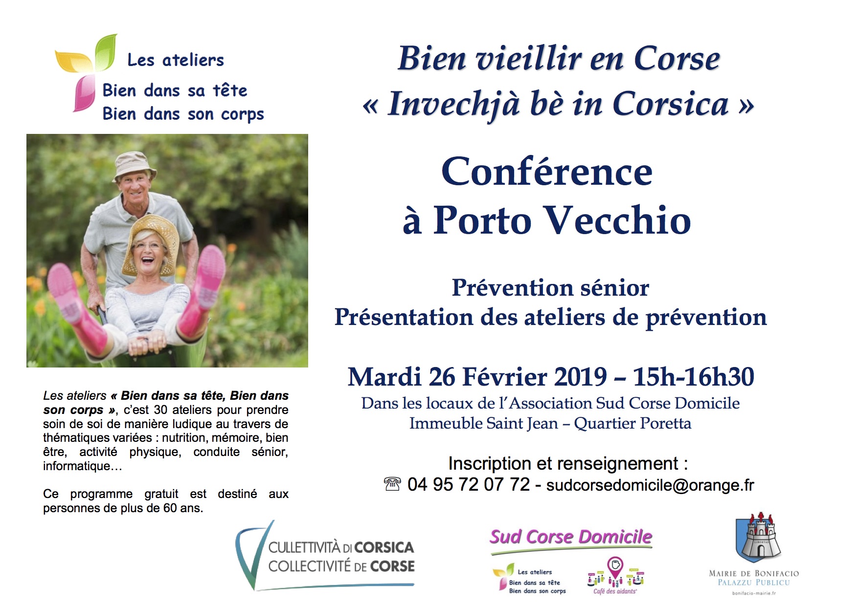 Porto -Vecchio : Sud Corse Domicile reprend ses ateliers pour les personnes de 60 ans et plus