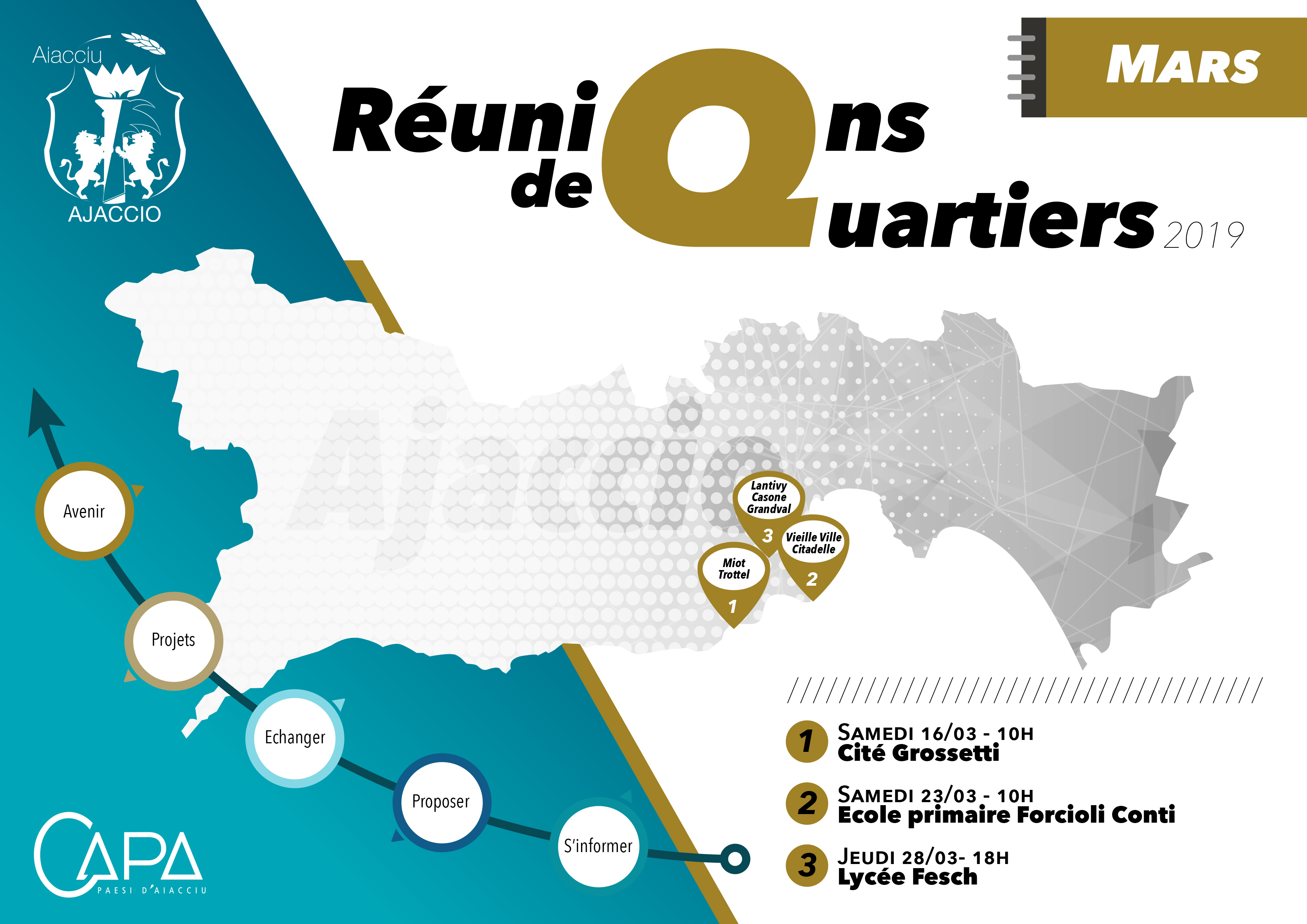 Ajaccio : les dates des réunions de quartiers  pour le mois de mars