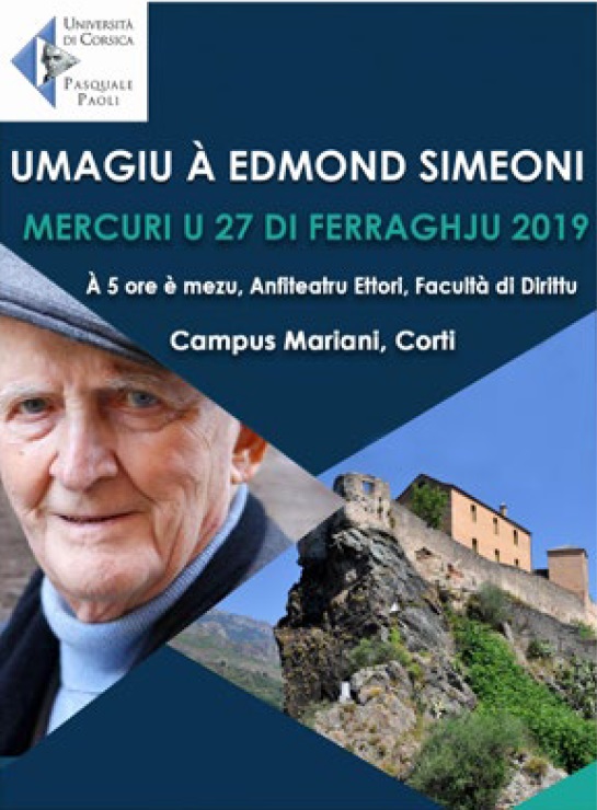 Hommage à Edmond Simeoni lundi 25 à l'Université de Corte 