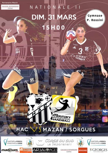 Handball N2 Féminin : Ce week-end le HAC rencontre MAZAN au Rossini d'Ajaccio