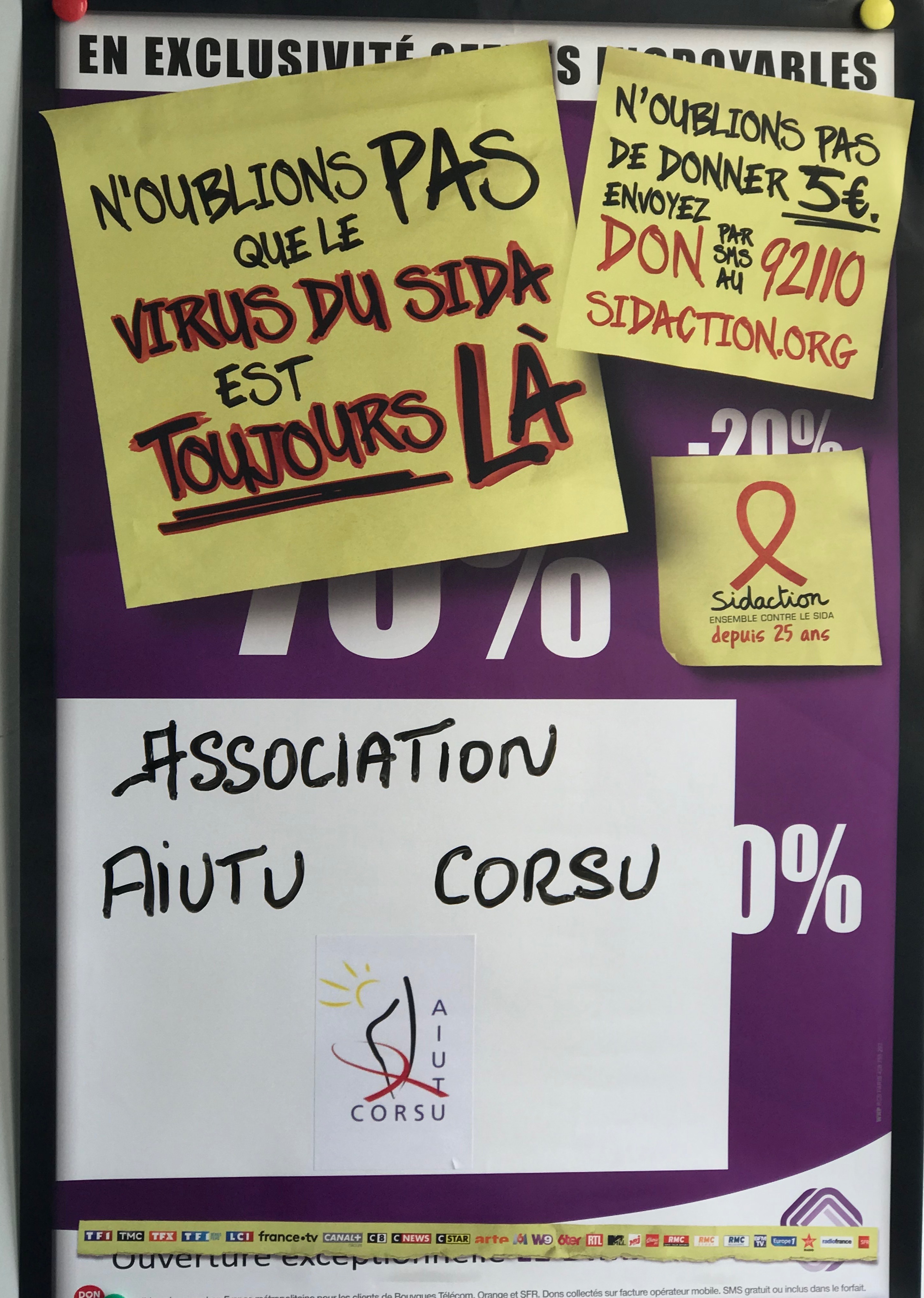 L'Association Aiutu Corsu se mobilise pour le Sidaction