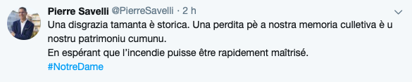 Incendie de Notre Dame : les réactions en Corse