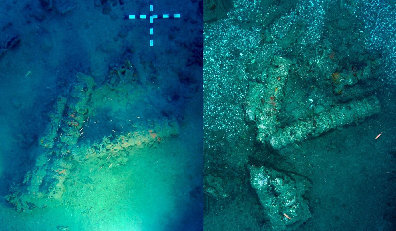 Les canons brisés par les pilleurs