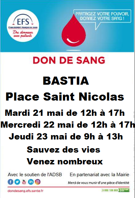 Bastia : Prenez 1 heure pour sauver 3 vies