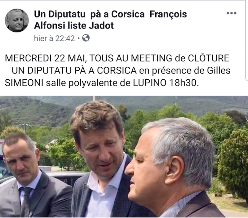 Européennes 2019 : Alfonsi va boucler sa campagne ce mercredi à Bastia