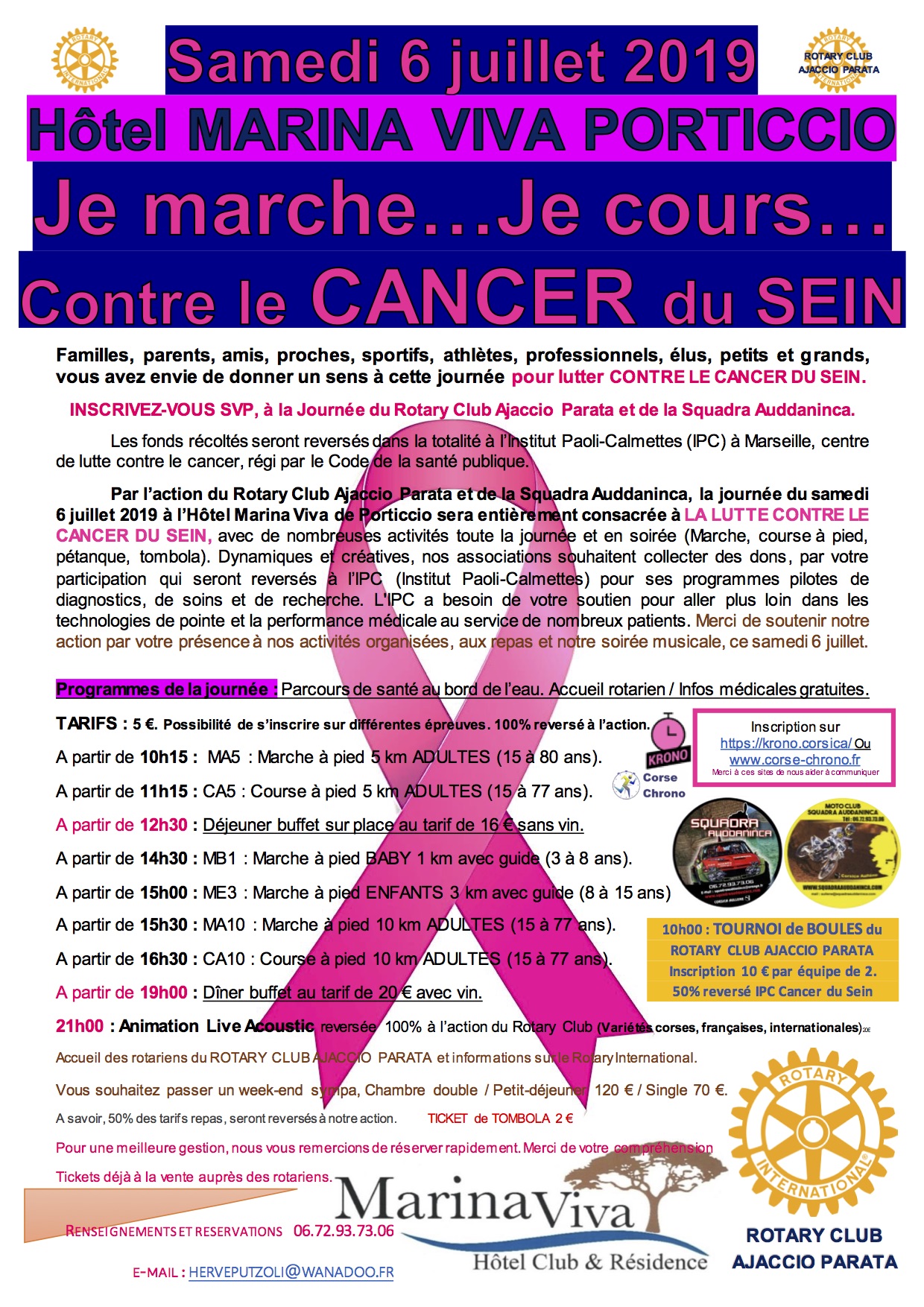 Une course contre le cancer du sein le samedi 6 juillet 2019 à Porticcio