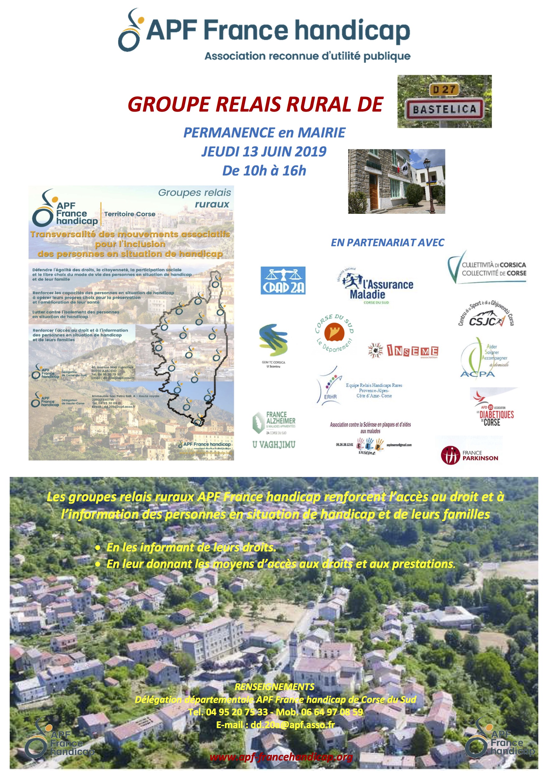 Les Groupes Relais de l'APF vous donnent rendez-vous à Bastelica ce jeudi 13 juin