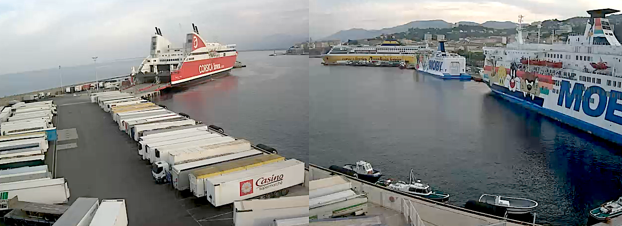 A 21 heures la situation était figée sur le plan d'eau du port de Bastia (Webcam CCI)