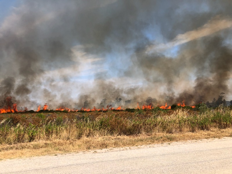 Des habitations menacées par les flammes route de Calenzana