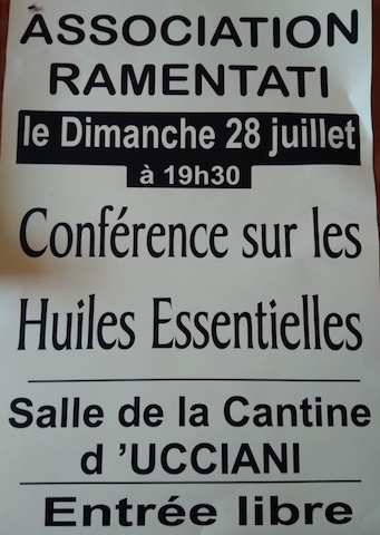 Ucciani : une conference sur les huiles essentielles ce dimanche 28 juillet