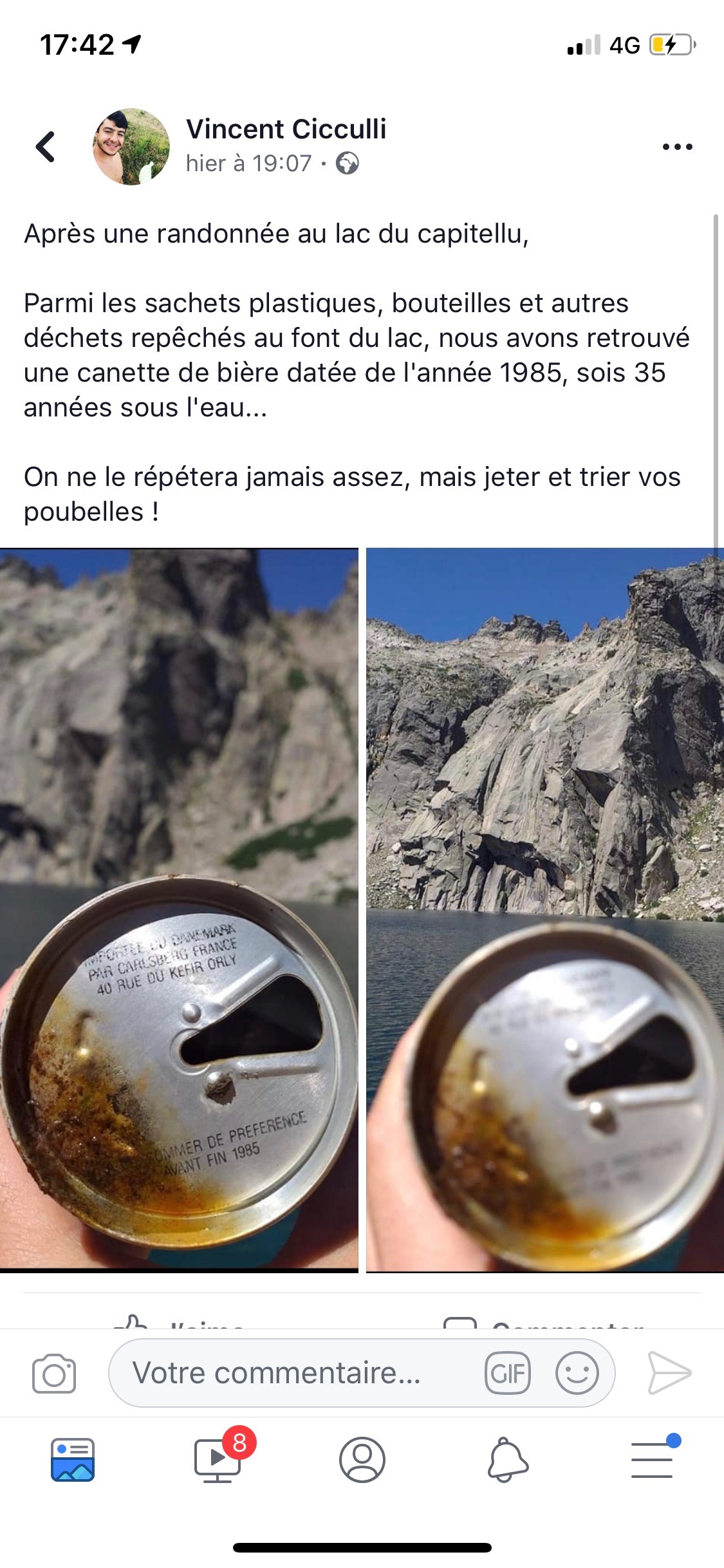 Une canette de 1985 retrouvée au fond du lac du Capitellu !