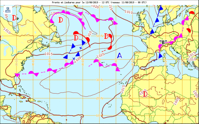 L'anticyclone des Açores repend sa place.