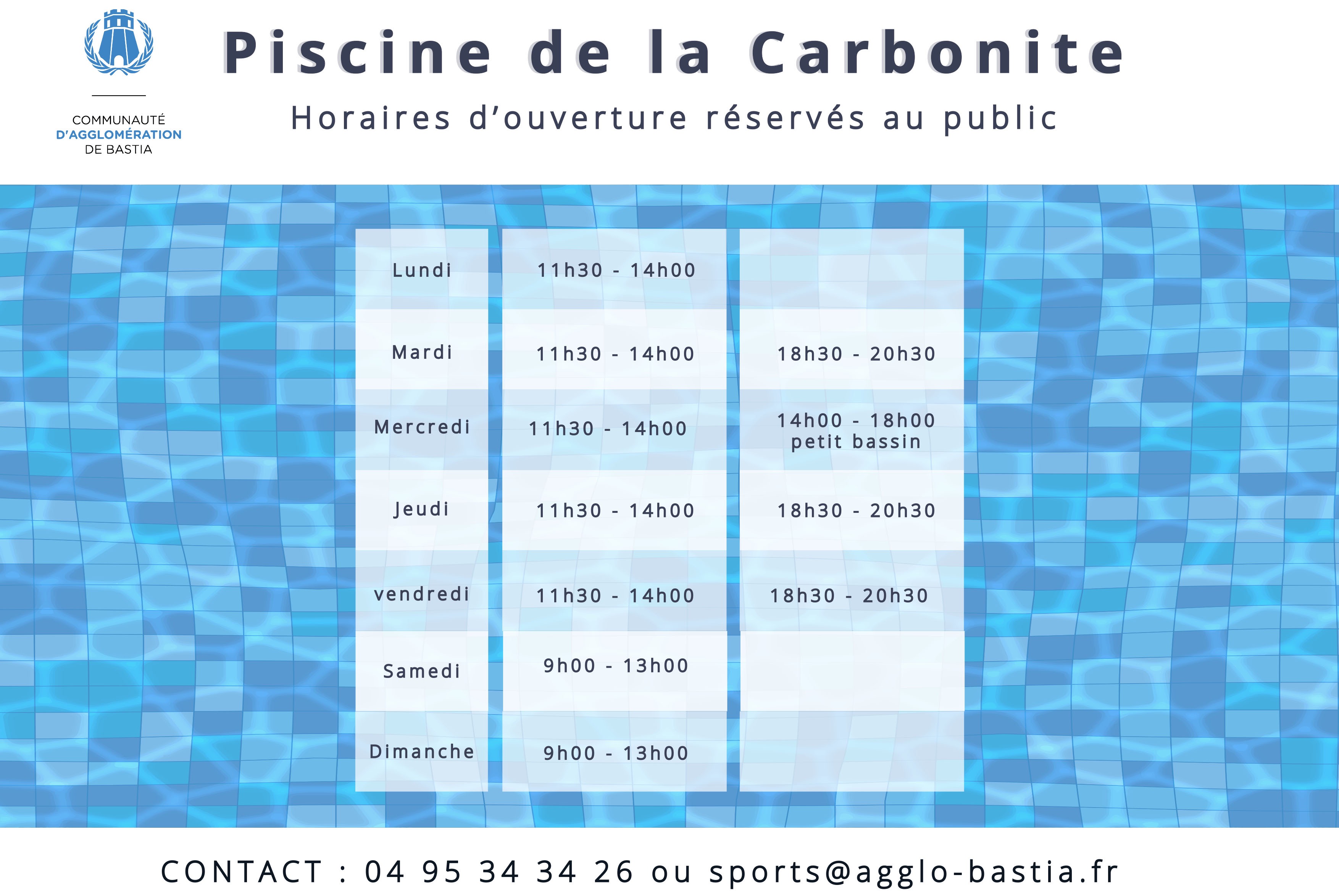 Piscines municipales de Bastia : la CAB renforce son offre pour mieux s’adapter aux besoins des usagers 